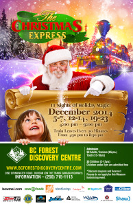 Decorating for BC Forest Discovery Centre's Christmas Express