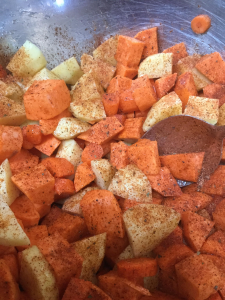 Adding tex mex spice to the roast vegetables