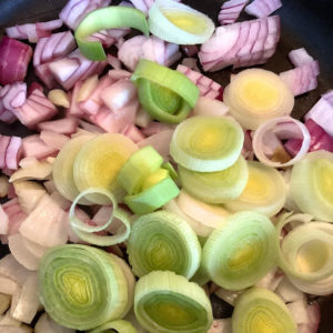 Cowichan Valley Fresh Veggie Soup Recipe Ingredients Onions and Leek